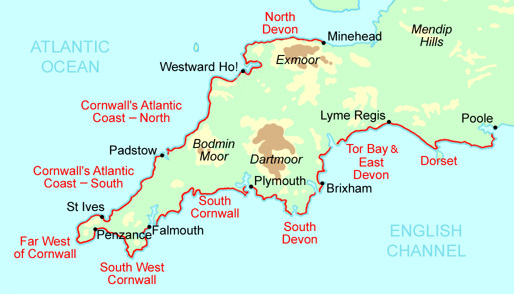 South West Coastal Path Map South West Coast Path Running Tours — Contours Trail Running Holidays