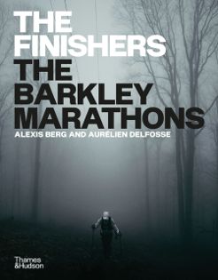 Running inspiration book: a runner struggles through the mist on the cover of The Finishers: The Barkley Marathons