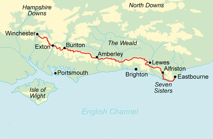 South Downs Way Trail Running Holiday Map